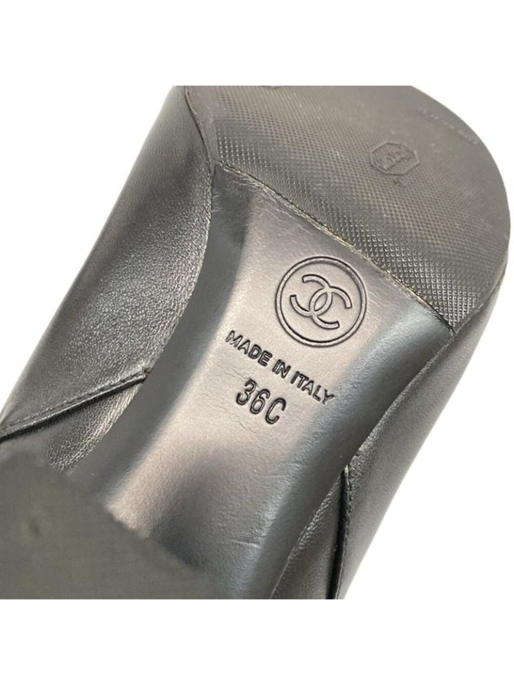 Chanel Boots 36c Black Mid Length Outsole Replacement CC Logo Lambskin - Picture 10 of 13